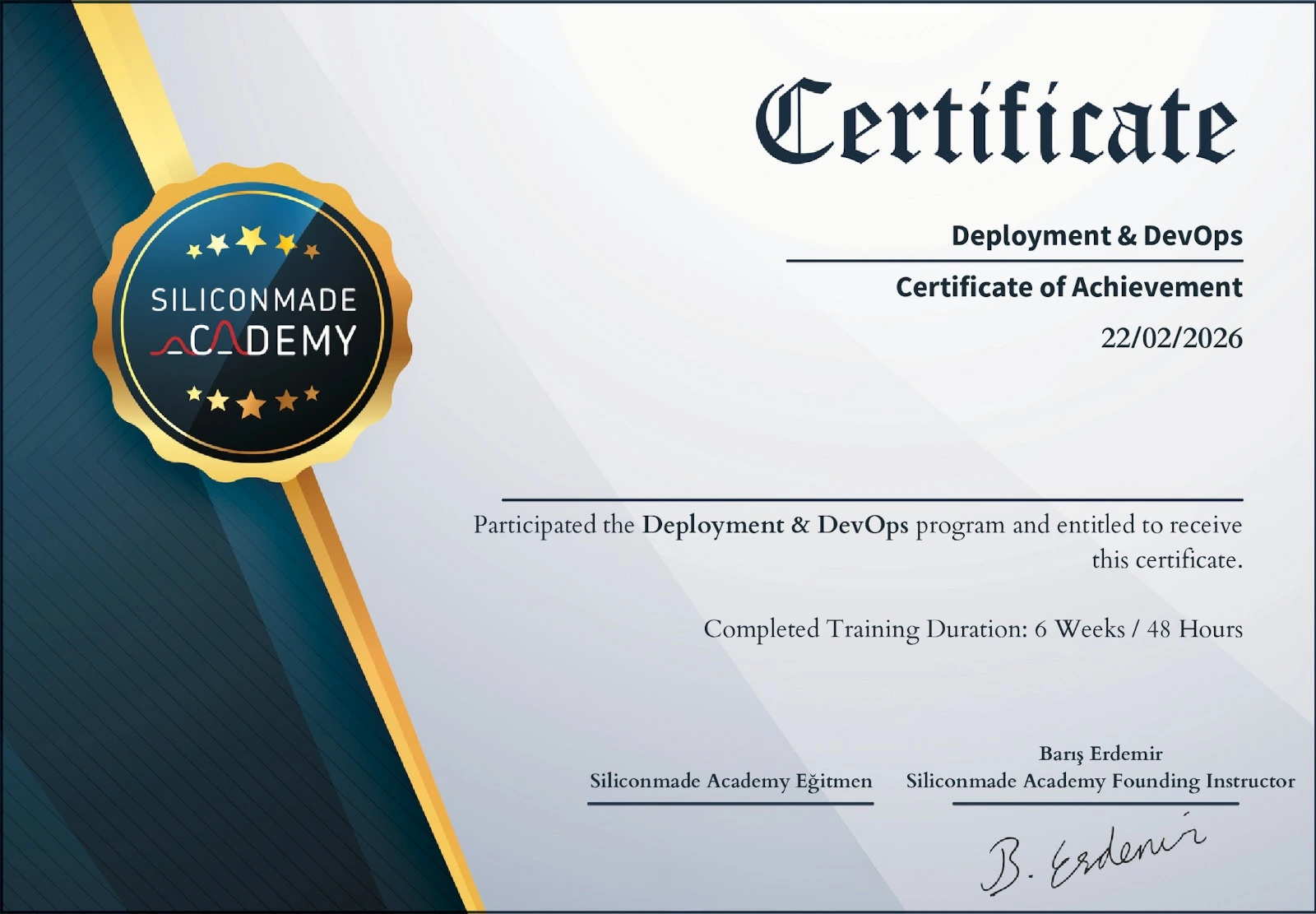 Sertifika Örneği