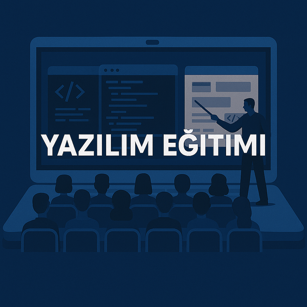 Yazılım eğitimi alan öğrenciler bilgisayar başında kod yazarken, mentor eşliğinde programlama öğreniyorlar